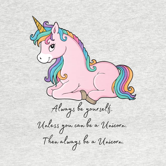 Cute Little Unicorn With Rainbow Hair by Vegan Squad